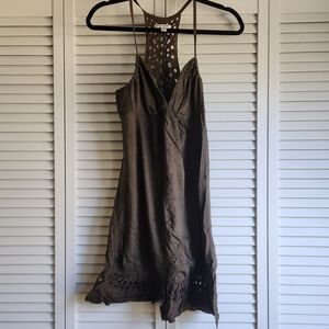 American Eagle Outfitters Brown Lace Detail Dress